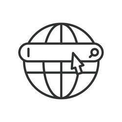 server web icon in line design servers vector image