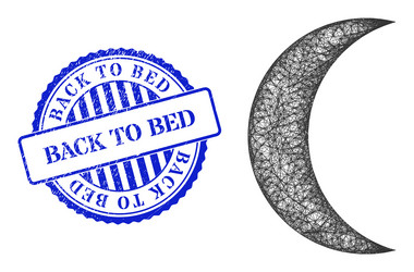 Textured back to bed badge and network moon web vector