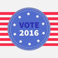 blue badge with striped ribbon line award button Vector Image