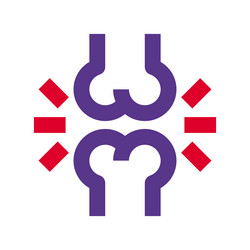 Broken bones from socket isolated on a white vector