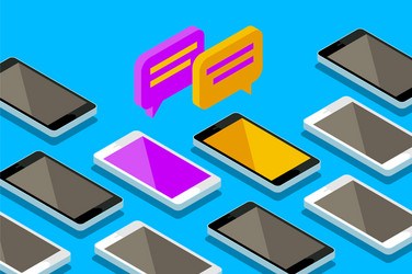 Concept a mobile chat vector