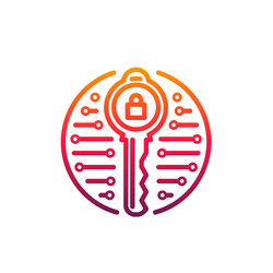 Cyber security key isolated icon web Royalty Free Vector