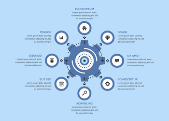 Infographic template with gear vector