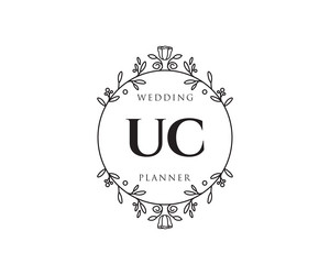 Uc initials letter wedding monogram logos Vector Image