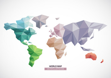 world map design triangle pattern vector image