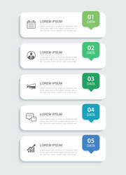 5 data infographics tab paper index template vector image