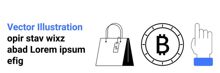 bitcoin e-commerce and digital interaction vector image