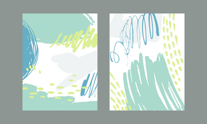 card with brush stroke and dots scribble design vector image