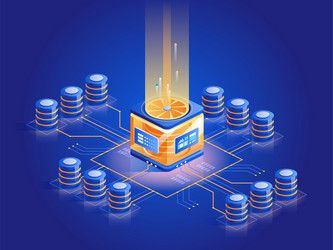 computer hardware abstract isometric vector