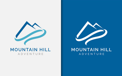 creative simple minimalist mountain and hill logo Vector Image