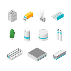 factory set isolated on a white background 3d vector image