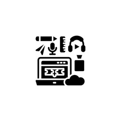 online training program icon in logotype vector image