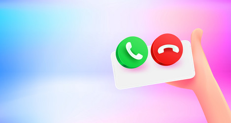 receiving calls via mobile phone 3d banner vector