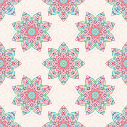 Seamless color pattern with mandala abstract vector