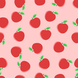 Seamless pattern with red apples vector