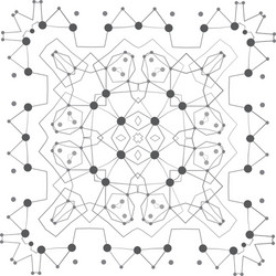 shape molecular structure with lines and dots vector image