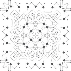 Shape molecular structure with lines and dots vector