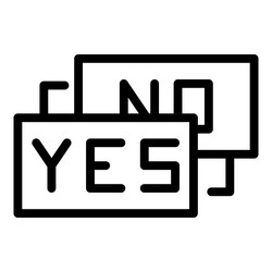 code yes no icon outline cms development vector image