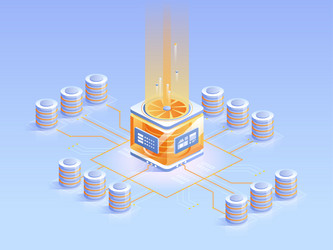 computer processor abstract isometric vector