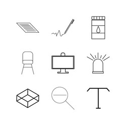 design elements linear icon set simple outline vector image