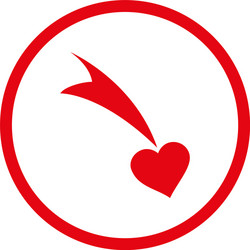 Falling heart rounded icon Royalty Free Vector Image