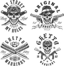 Gangster Emblem Set Vector Image