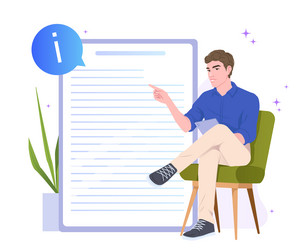 man explaining document information vector image