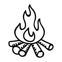 Campfire Icon - Outdoor Flame vector