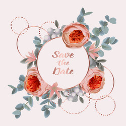 Eucalyptus Save the Date Card vector image