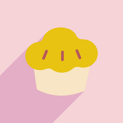 Flat with shadow icon and mobile application cake vector