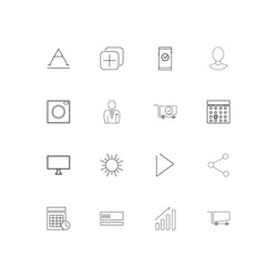 Interface linear thin icons set outlined simple vector