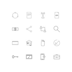internet of things simple linear icons set vector image