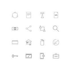 Internet of things simple linear icons set vector