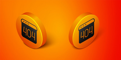 isometric page with a 404 error icon isolated vector image