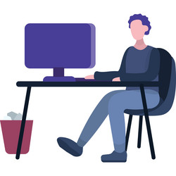 man in office using cloud data storage icon vector image