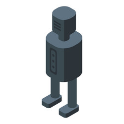 simple robot standing isometric character design vector image