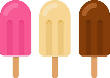 berry vanilla and chocolate ice cream on sticks vector