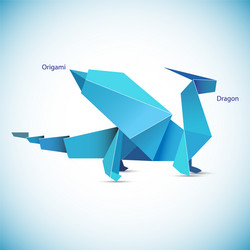 Blue Origami Dragon Vector Image