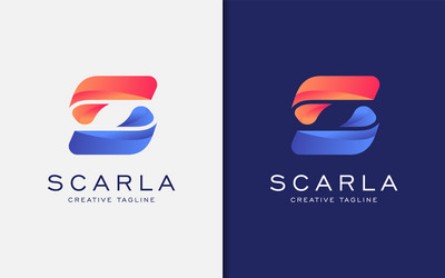 creative initial letter s with gradient shape vector image