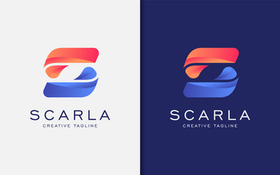 creative initial letter s with gradient shape vector