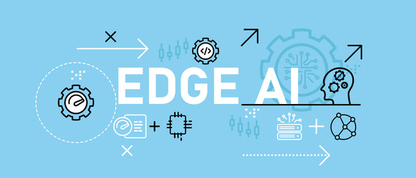 edge ai conceptual database machine learning vector image