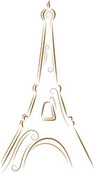 Golden Eiffel Tower Sketch vector image