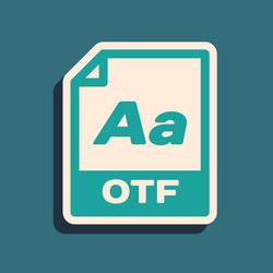 green otf file document download button icon vector image