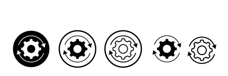implementation icon set on white background vector image
