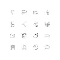 internet of things simple linear icons set vector image