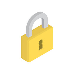 Isometric Lock Icon - Password Security vector