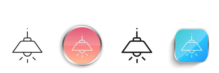 light icon thin linear regular and button style vector image