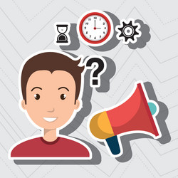 man with speaker isolated icon design vector image