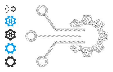 mesh network gear sensor icon vector image