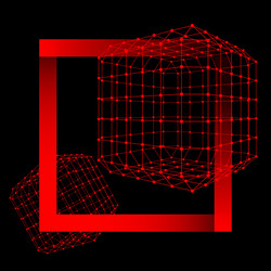 mesh polygonal background scope of lines and dots vector image